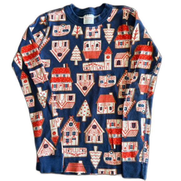 Hanna Andersson Gingerbread Village Pajama Set Youth 10 - Picture 2 of 9